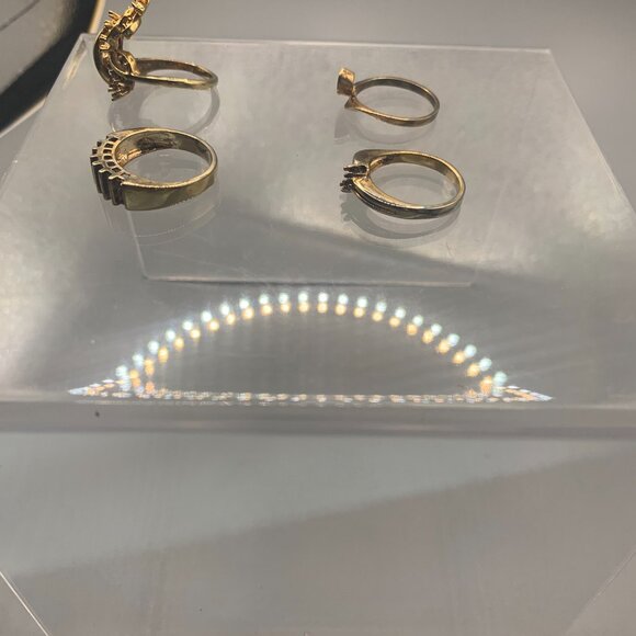 4ct Vintage Salesman Sample  ELECTRO PLATED  UNMARKED Women’s Size 7 Rings - Picture 3 of 11